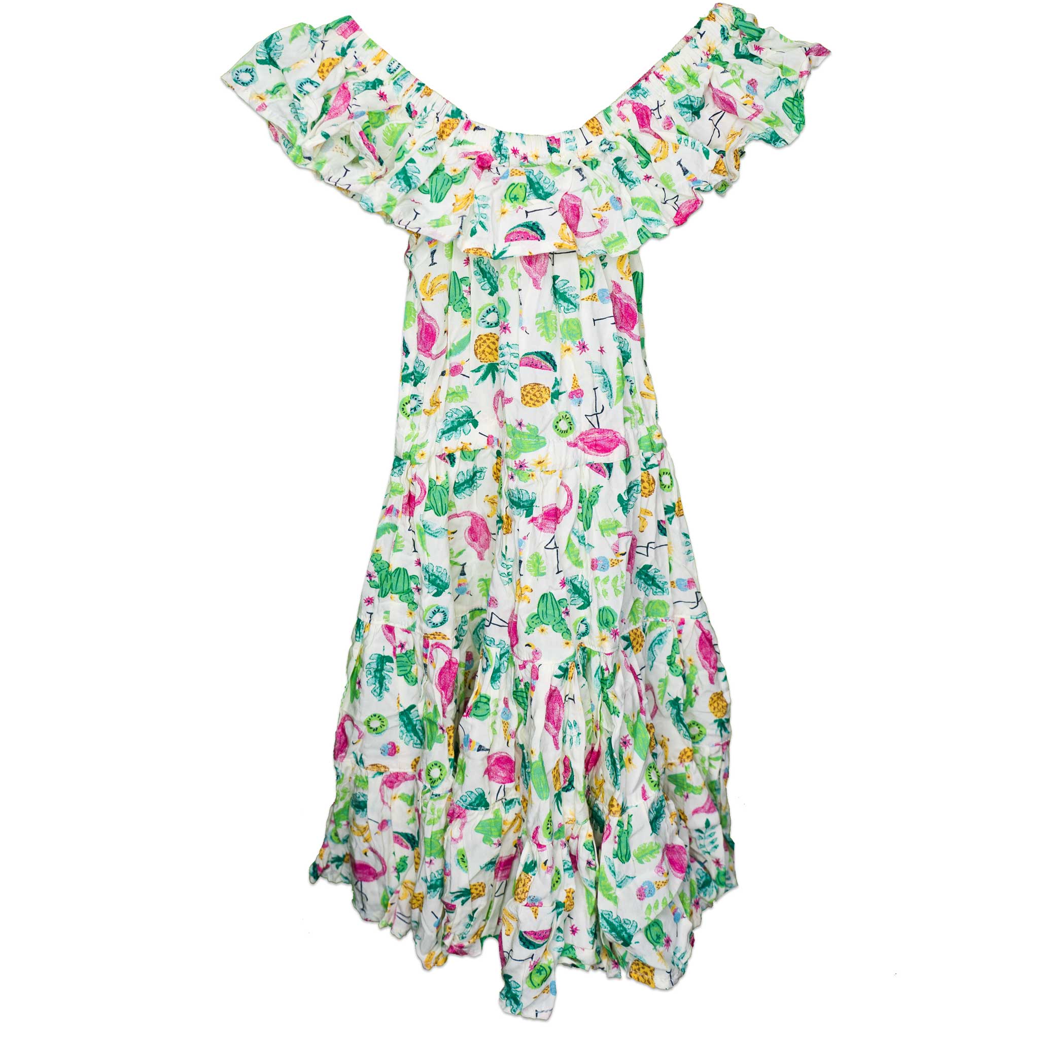 Colorful Kaitlyn Elastic Waist Handmade Dress - Toddler