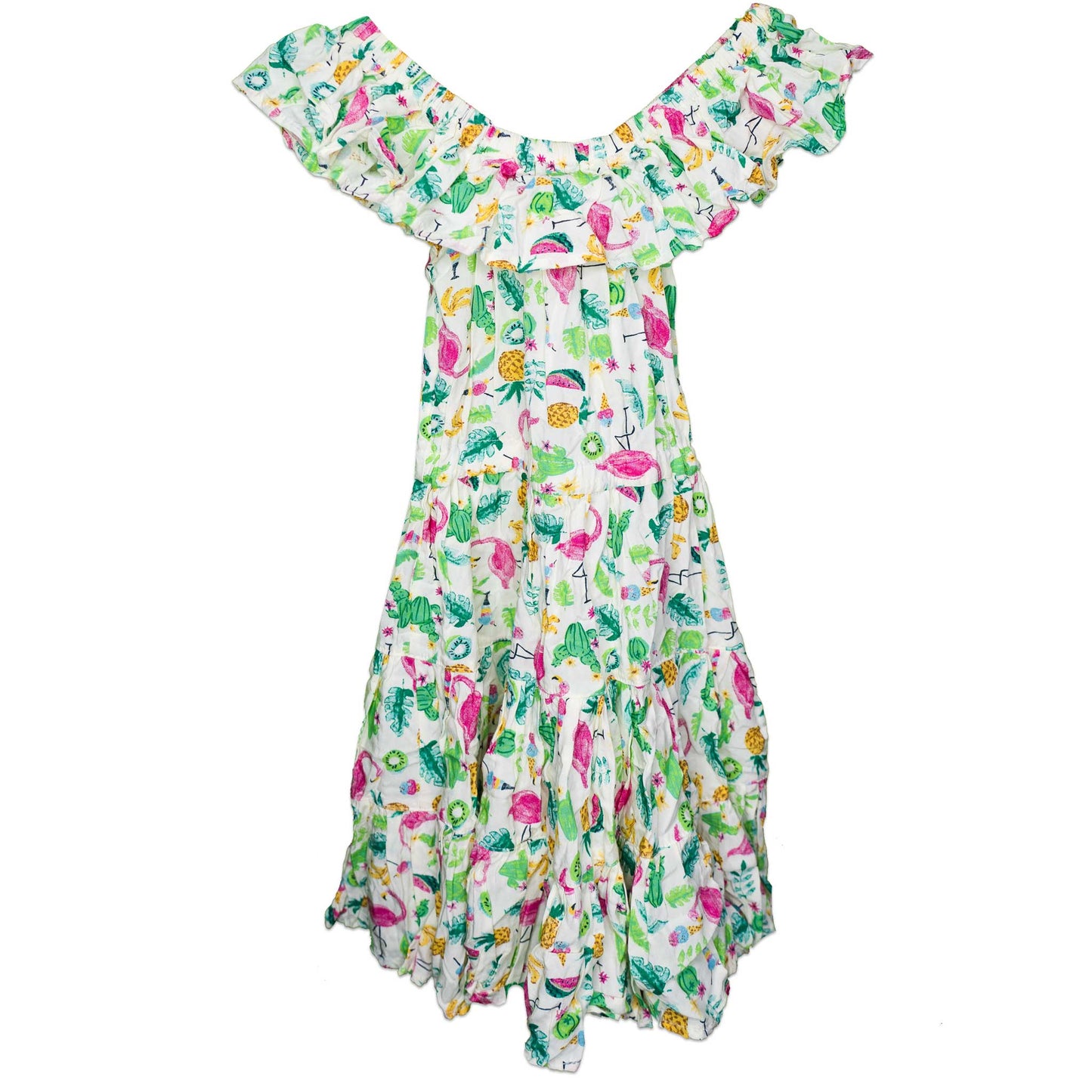 Colorful Kaitlyn Elastic Waist Back Handmade Dress