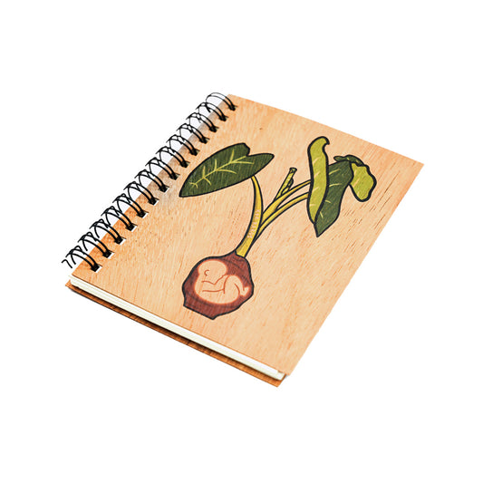 5" Handmade Koa Wood Spiral Mini Notebook - Kalo Hāloa