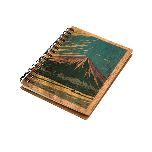 5" Handmade Koa Wood Spiral Mini Notebook - Luna