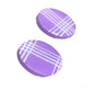 Lavender Palaka Print Clay Oval Stud Earrings