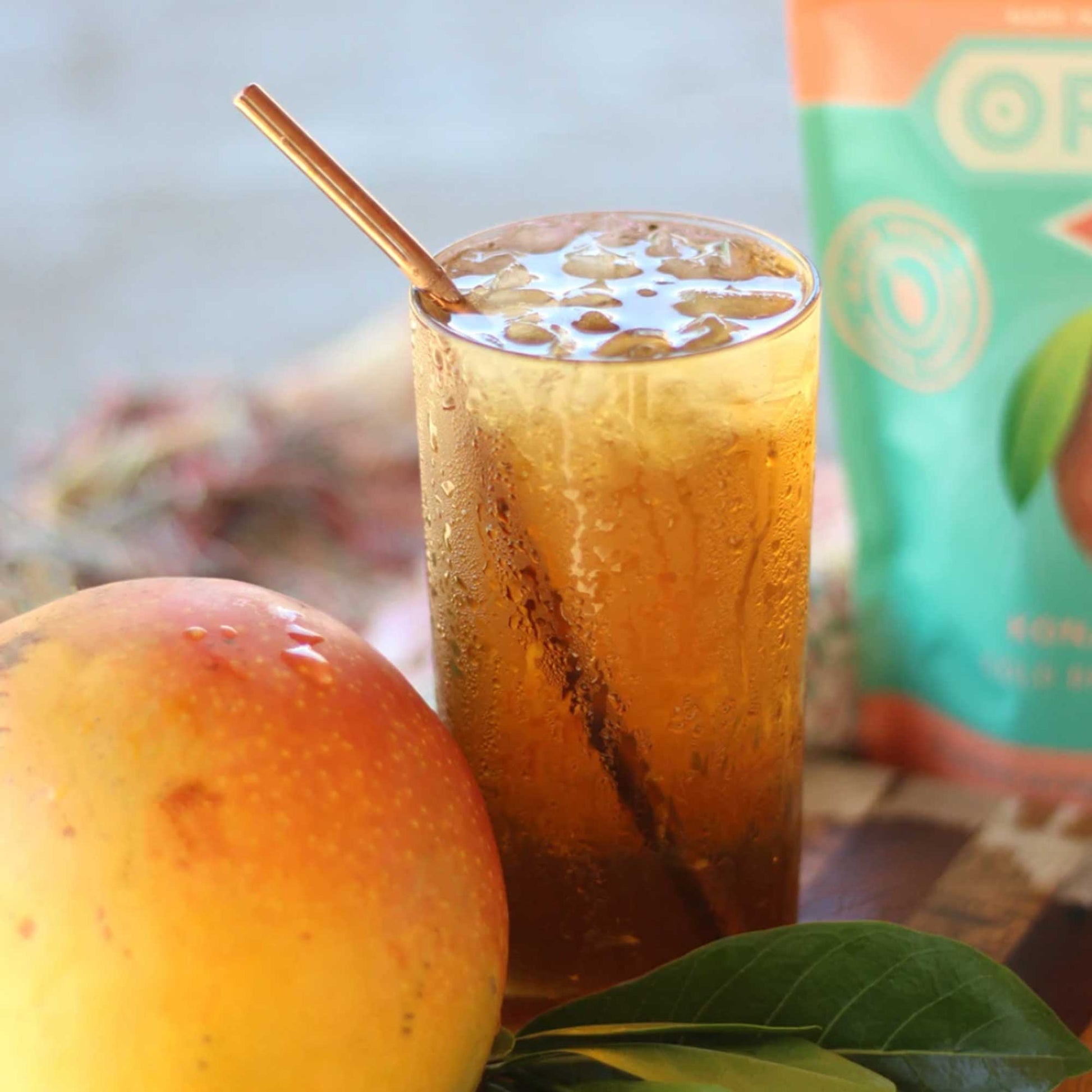 Organic Cold Brew Kona Mango Black Iced Tea Big Island of Hawaiʻi