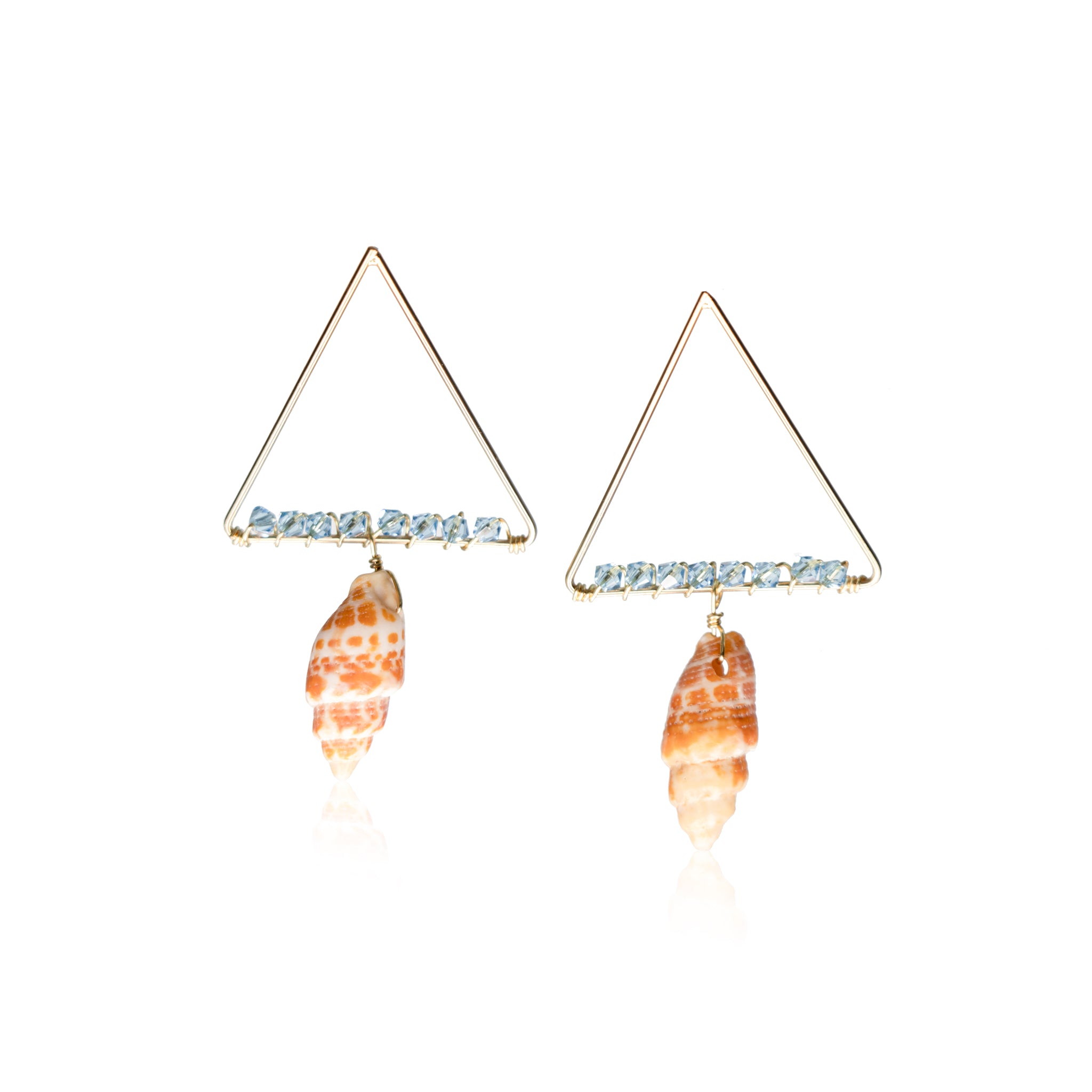 Miter Shell Triangle Earrings