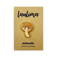 Native Hawaiian Mushroom Māmalu Gold Enamel Pin