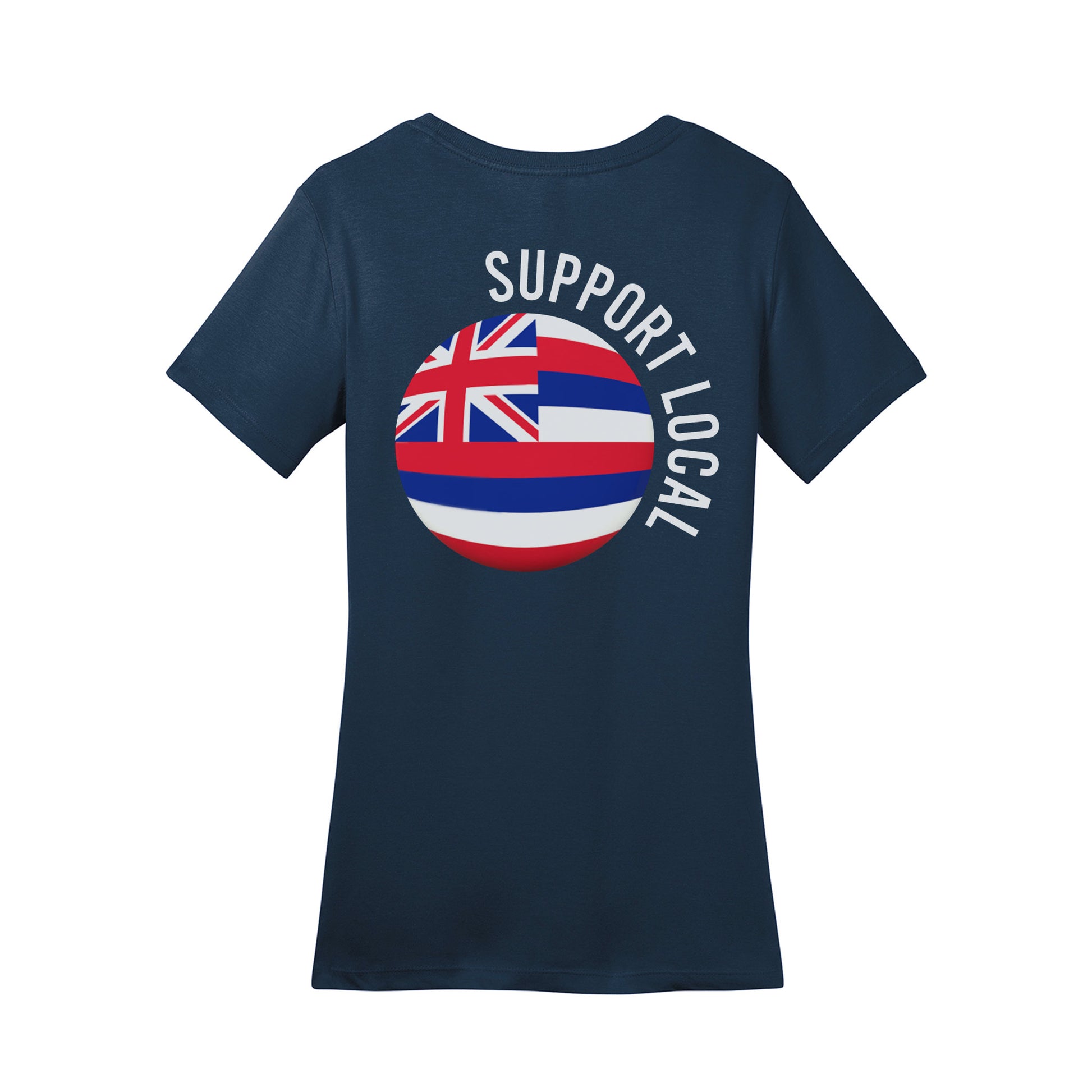 Support Local Combed Ring Spun Cotton Women's T-Shirt - Navy
