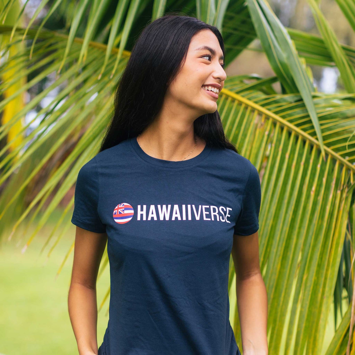 Support Local Combed Cotton Women's T-Shirt - Navy