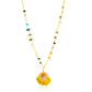 Rare Hawaiian Sunrise Shell + Gemstone 18" Gold Necklace