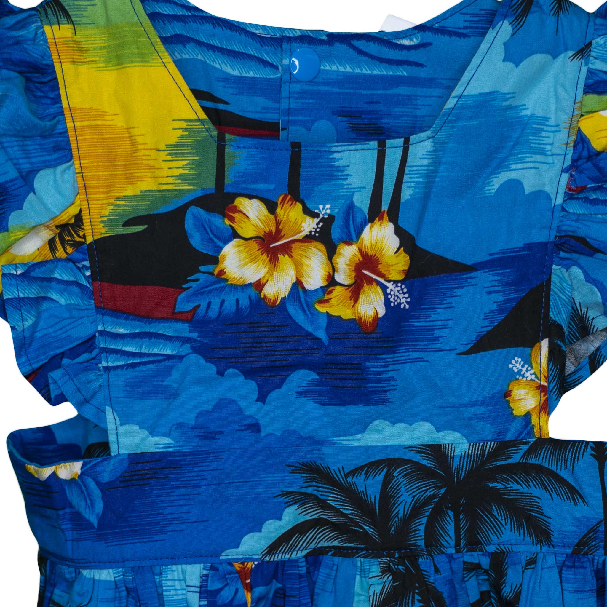 Blue Island Print Handmade Pinafore Dress - Toddler