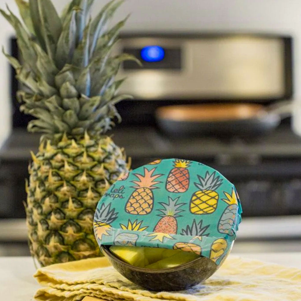 Reusable Handmade Organic Beeswax Food Wraps 3 Pack - Pineapple