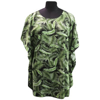 Tropical Leaf Print Poncho Mini Dress