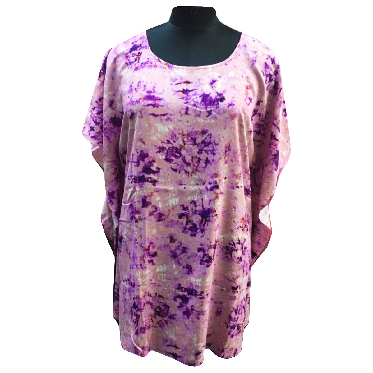 Lavender Print Poncho Mini Dress