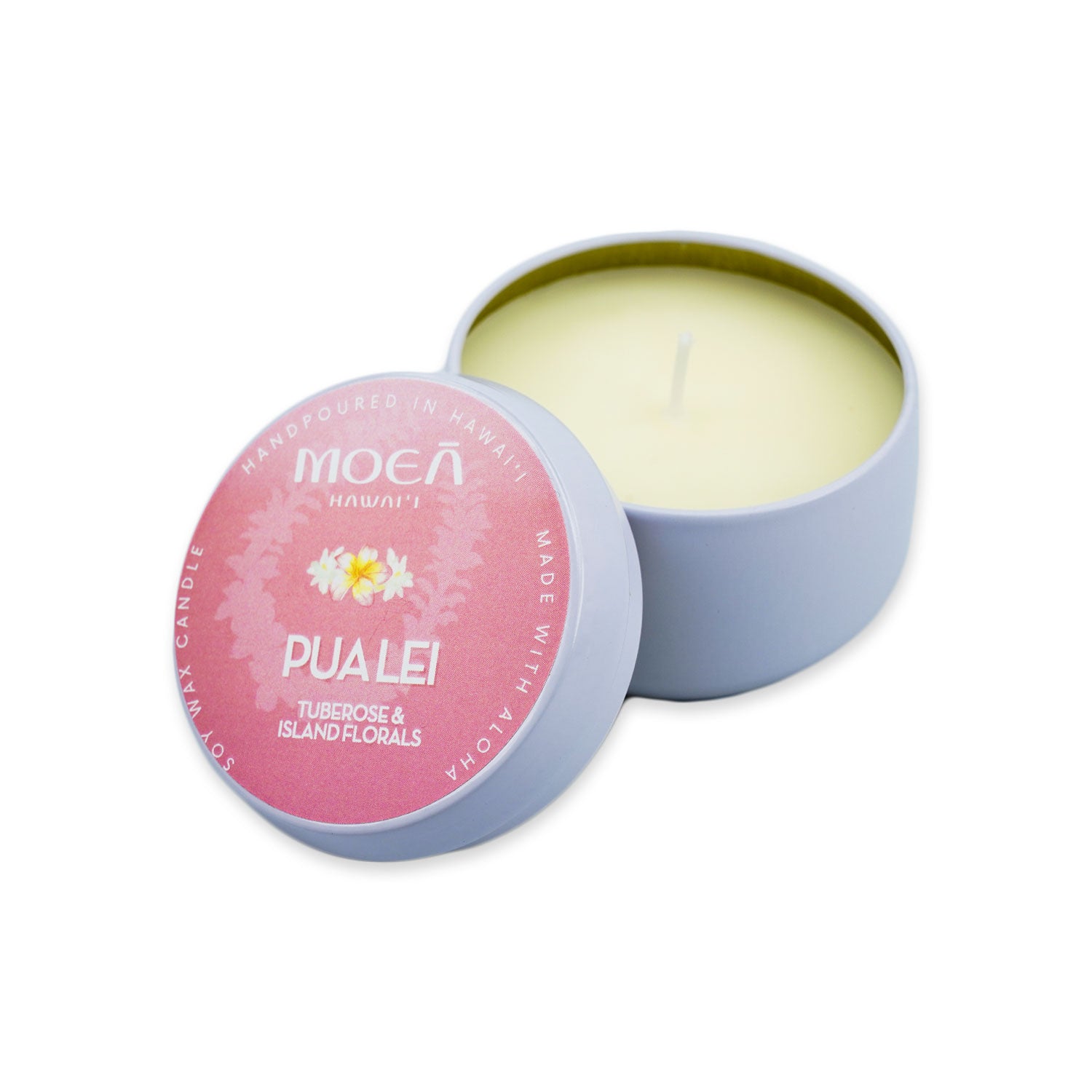 Handpoured Soy Wax Candle - Pua Lei Tuberose 4oz