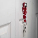 Handsewn Red & White Hawaiian Print Fabric Loop Keychain