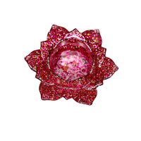 Dazzling Handmade Resin Lotus Votive Holders / Catchall - Ruby