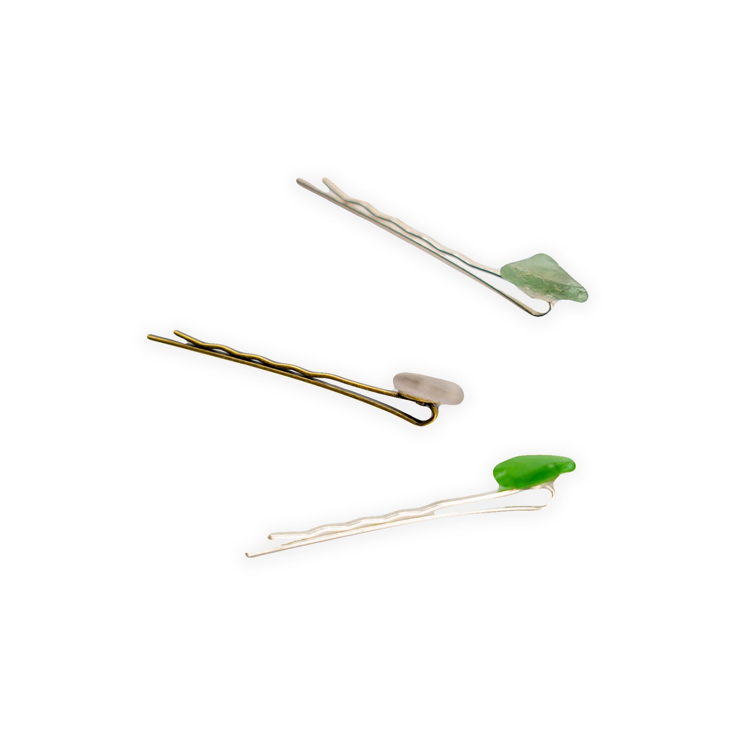 Hand-Collected Sea Glass Bobby Pin Three Pack