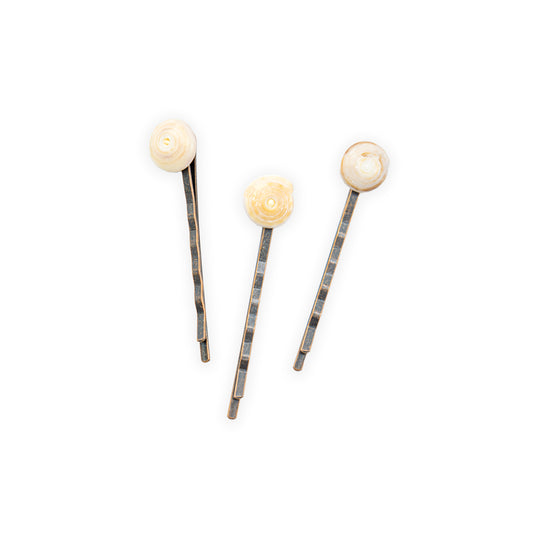 Hand-Collected Puka Shell Bobby Pin Three Pack