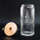 Hand Etched 20 oz Glass Tumbler with Lid & Straw - Seashells