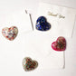 Rainbow Sparkle Polished Hearts Handmade Resin Fridge Magnets