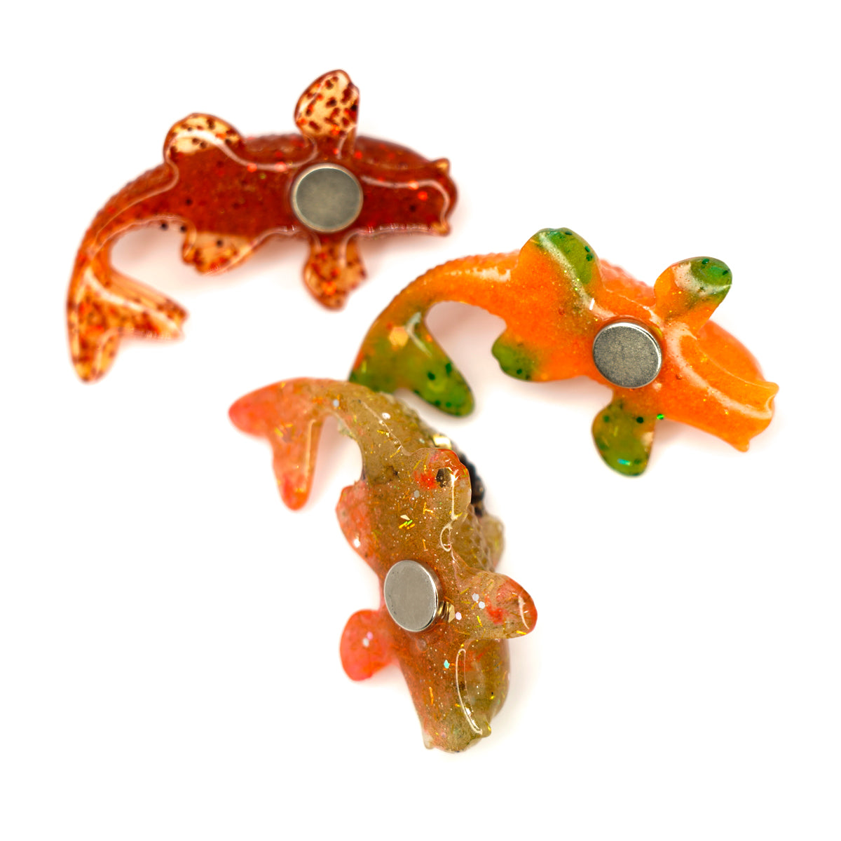 Lucky Koi Handmade resin Fridge Magnets - Tangerine