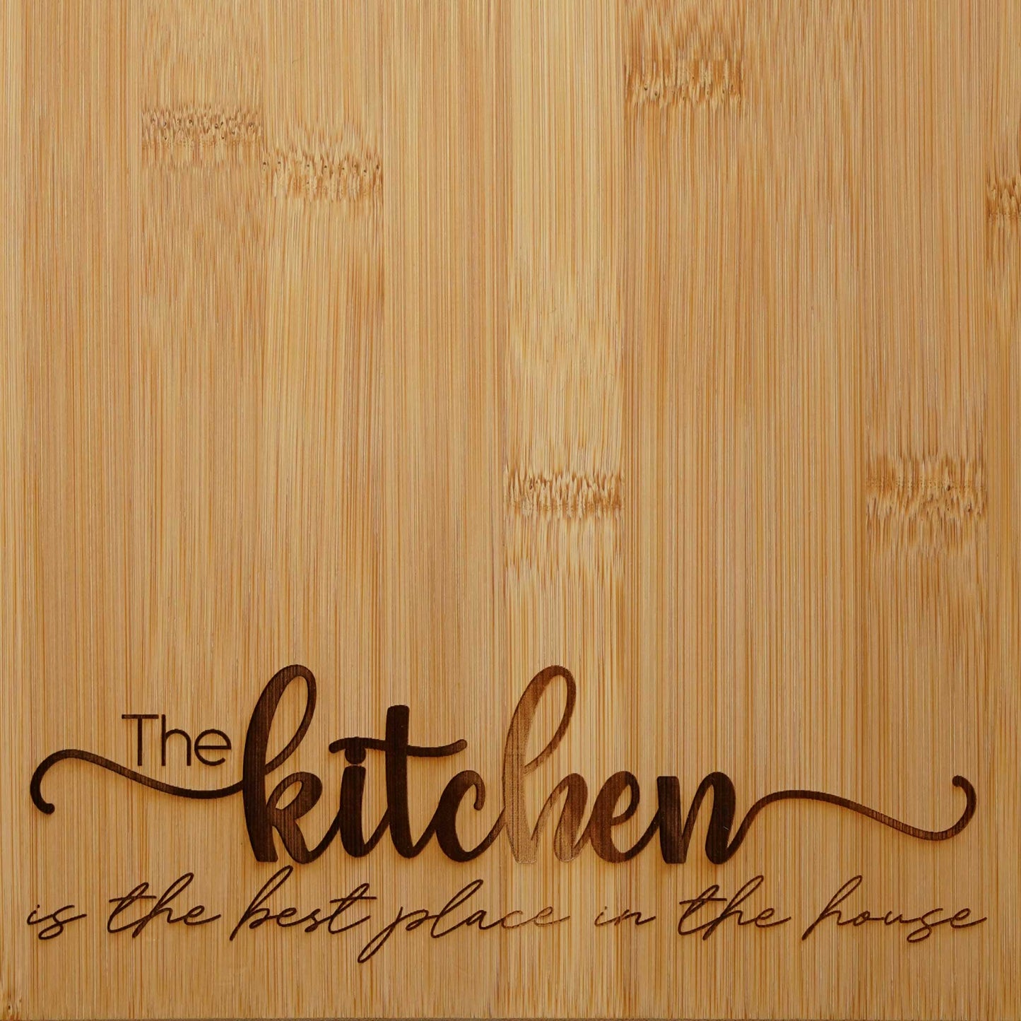 "The Kitchen" Engraved Solid Bamboo Cutting Board