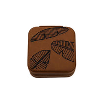 Faux Leather Zippered Travel Jewelry Box - Banana Leaf