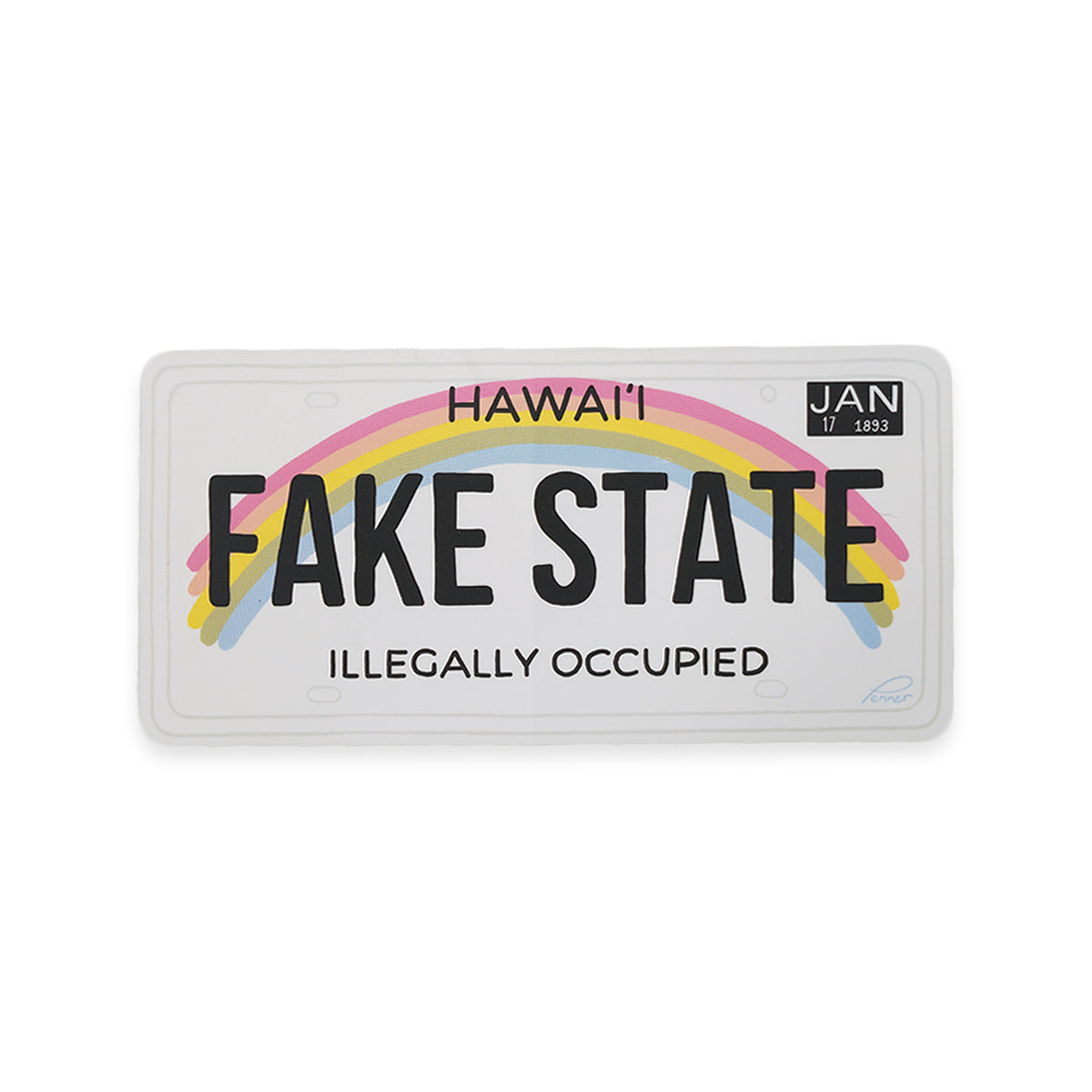 Fake State License Place Pepili - Original Art 5" Vinyl Sticker